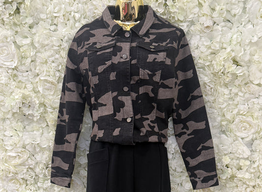Malissa J collection, denim western camo jacket, Danni