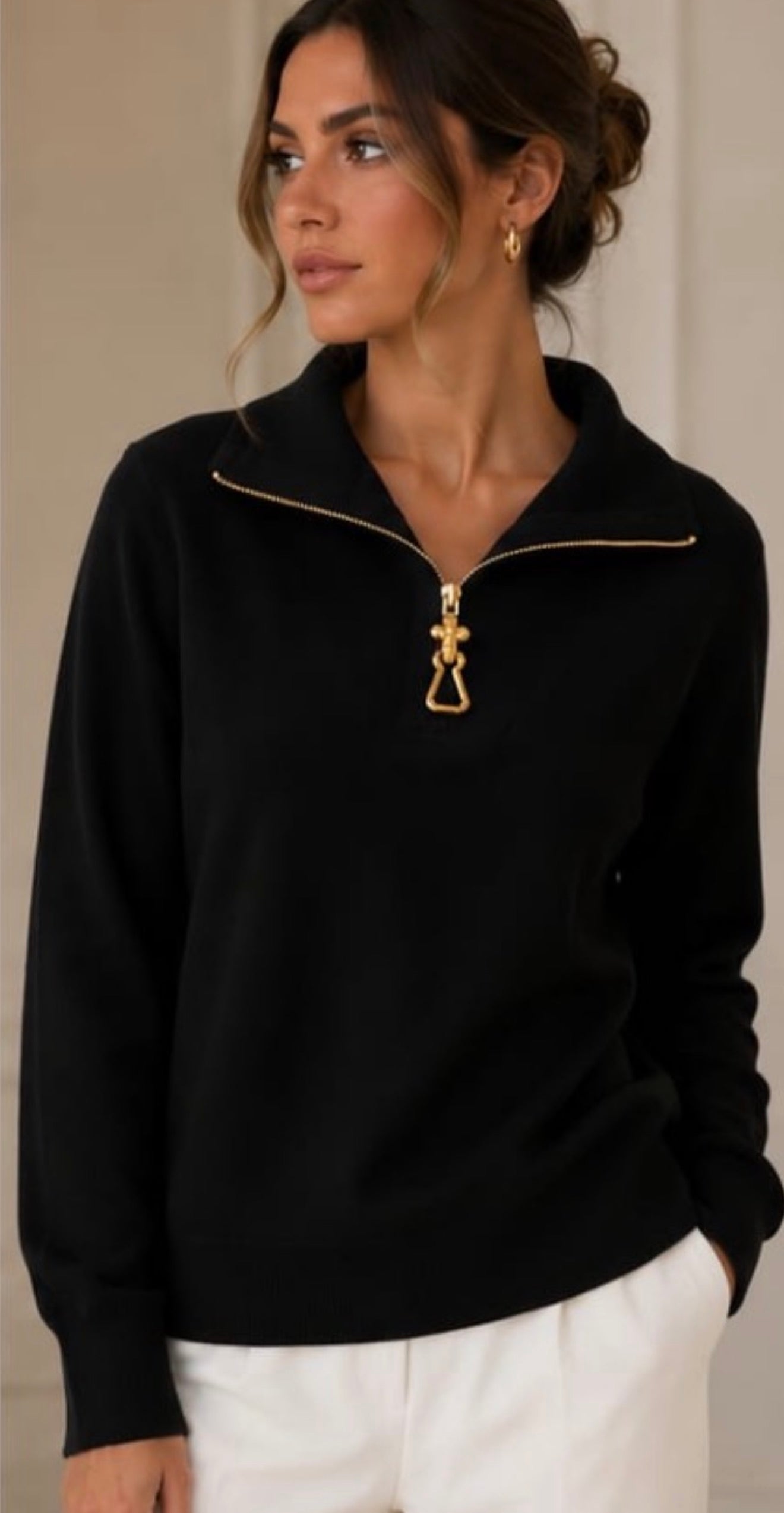 Gorgeous jumper with oversized zip embellishment, Missy