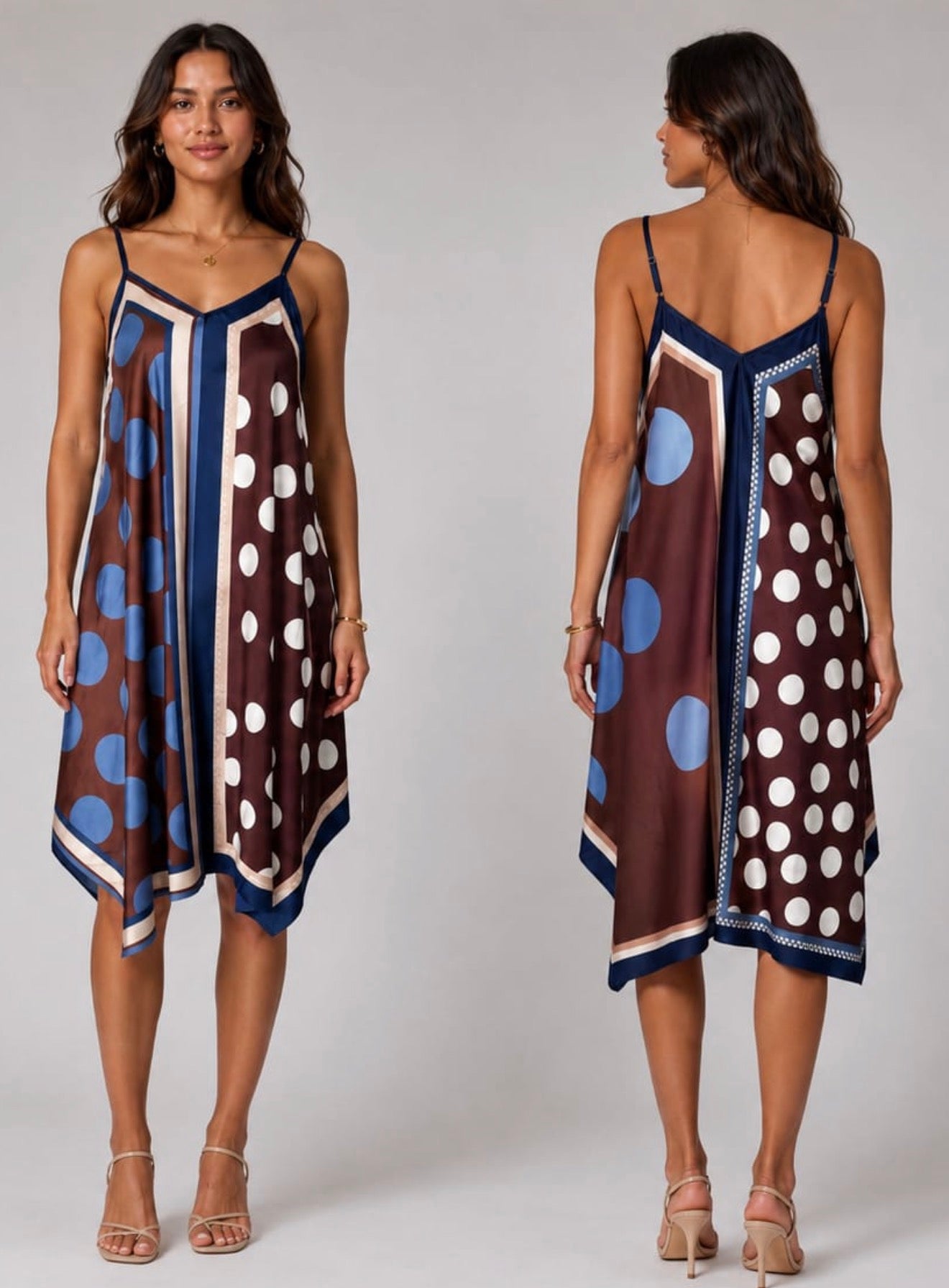 Gorgeous satin feel reversible dress, Eden