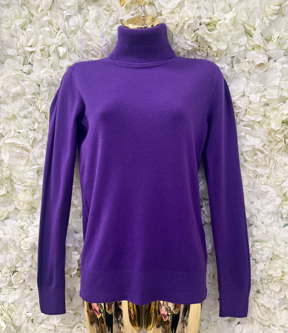 Lovely purple polo neck jumper, Jada