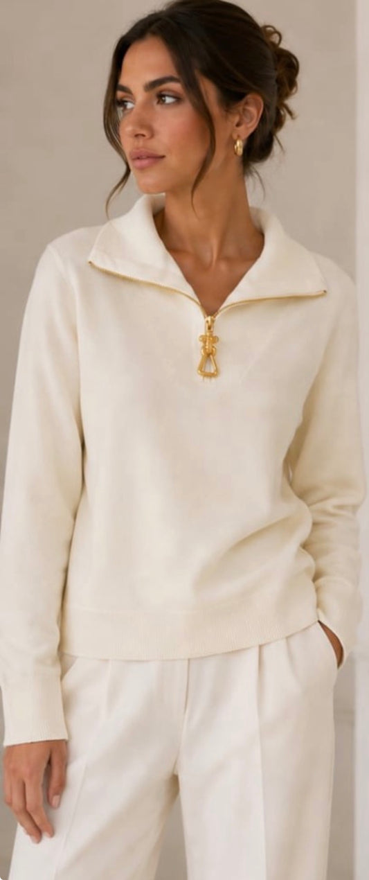 Gorgeous jumper with oversized zip embellishment, Missy
