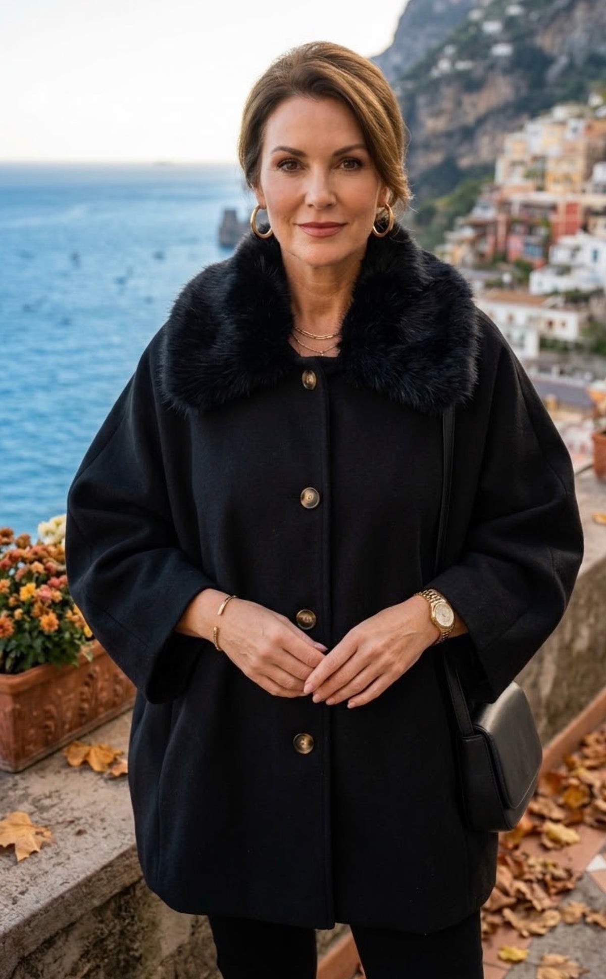Lovely jacket with faux fur collar, Lopez