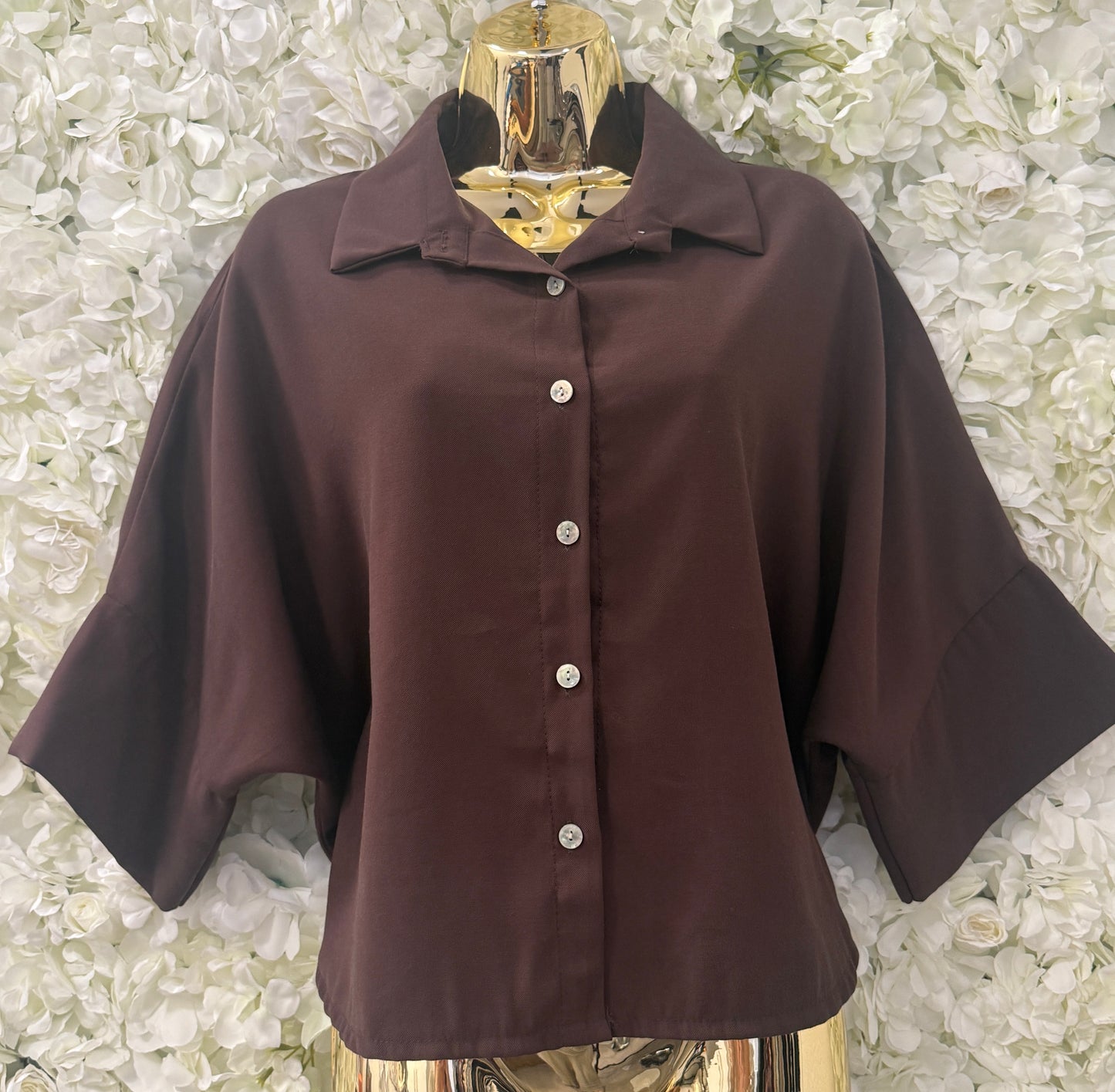Lovely shirt, slight oversized, Jan chocolate