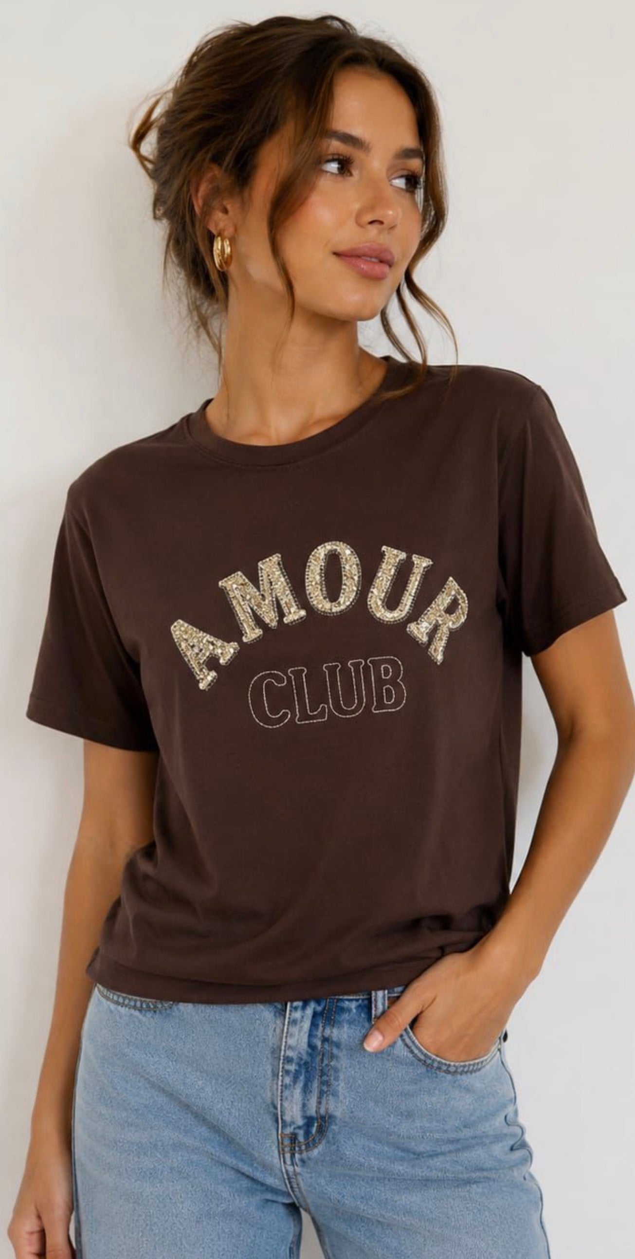 Gorgeous chocolate brown top, Amour