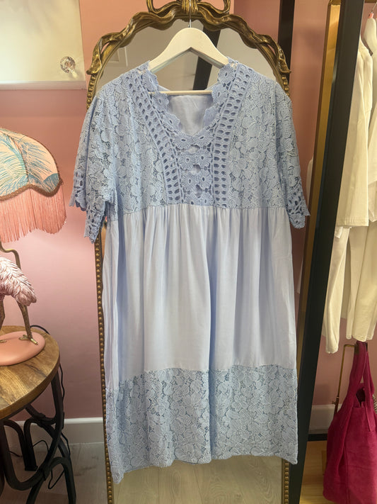 Lovely crochet & lace dress Wilma