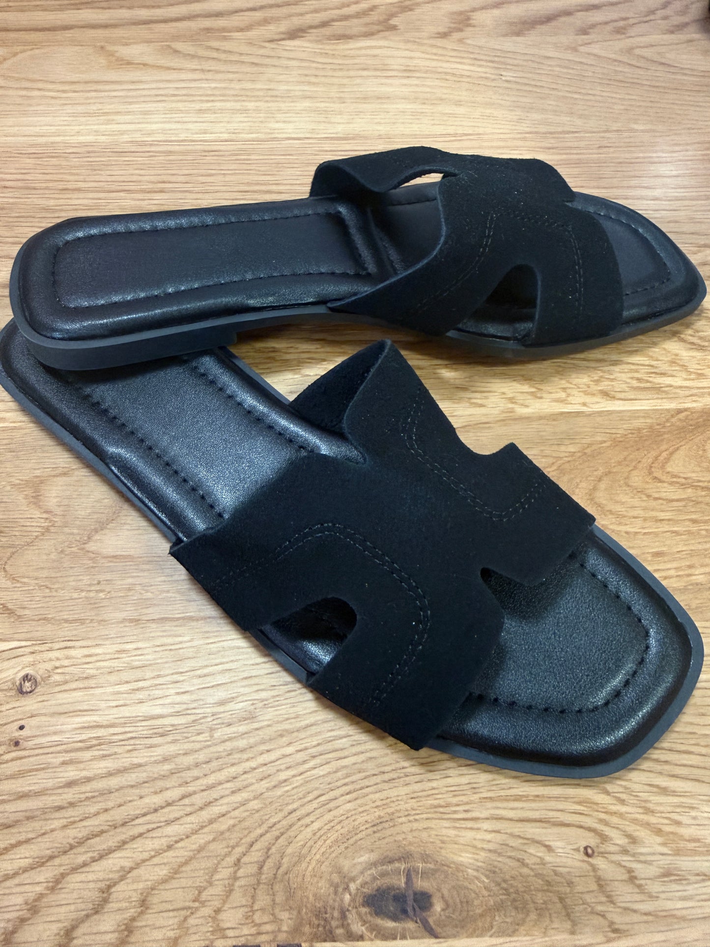 Faux suede H sliders, Oak