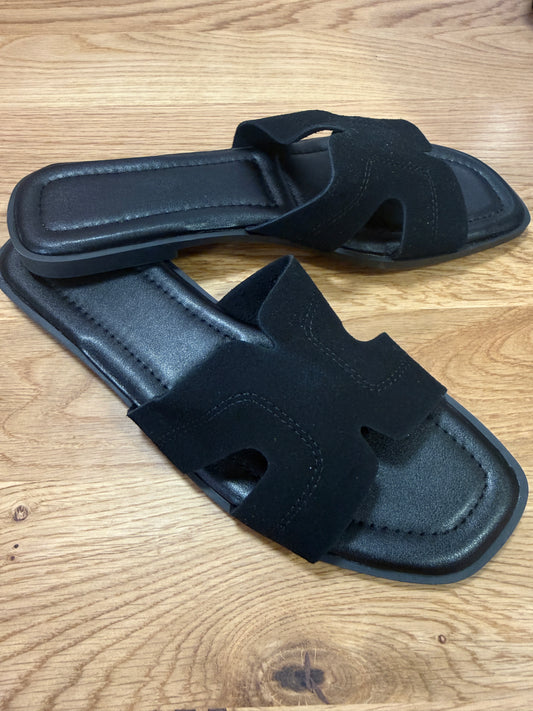 Faux suede H sliders, Oak