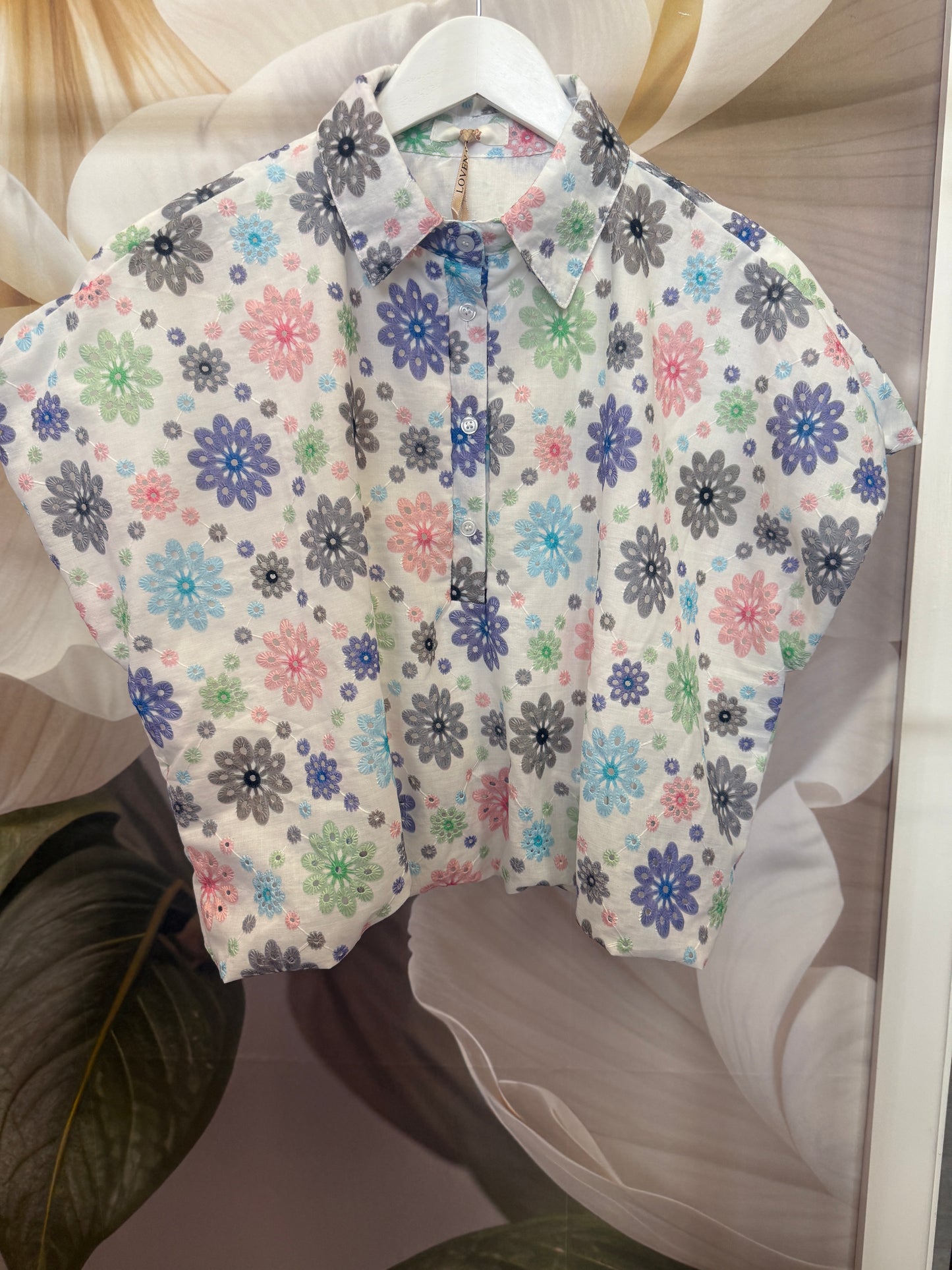 Beautiful cotton  bubble hem top, Prin