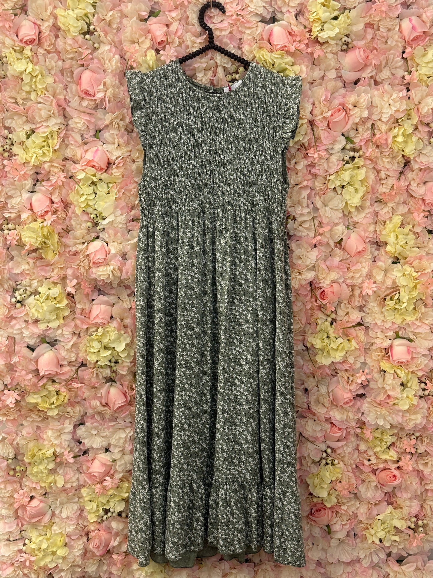 Sage ditsy dress
