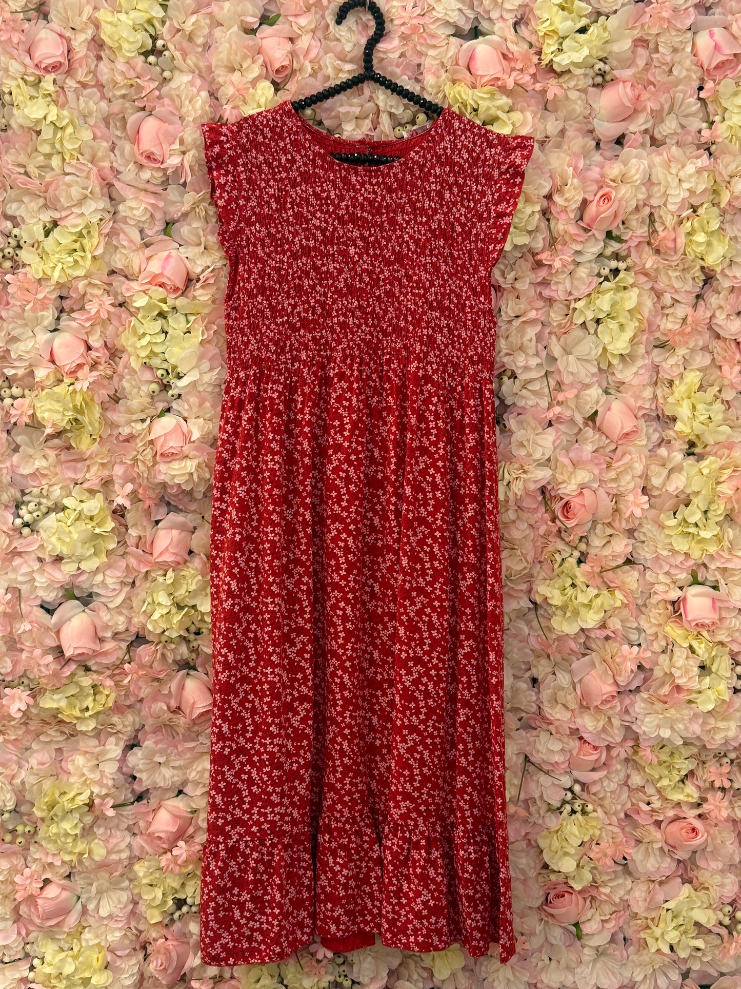 Scarlet red ditsy dress