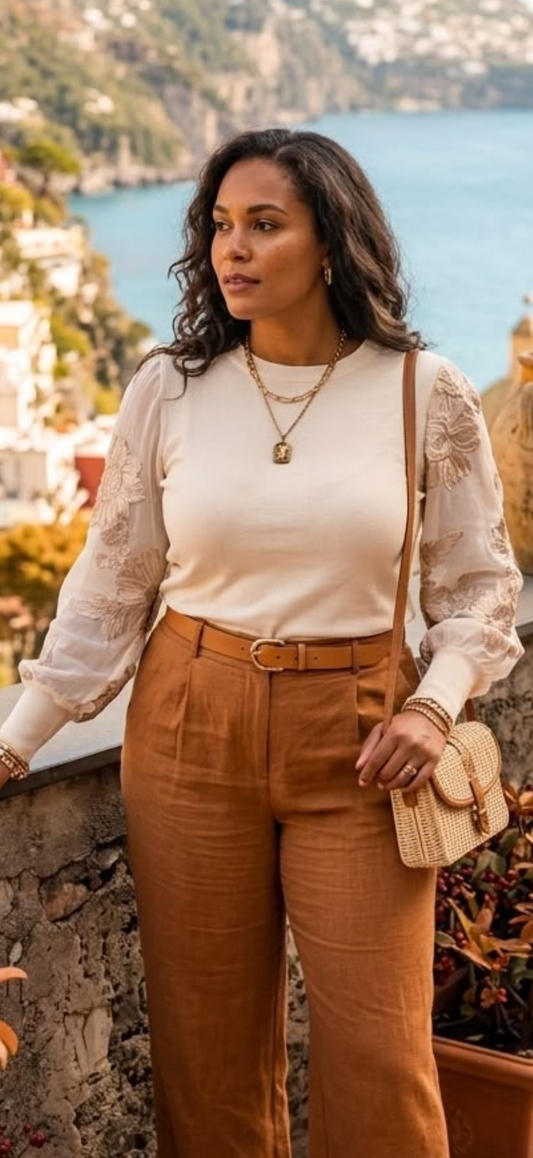 Gorgeous cream jumper with statement sleeves, coco