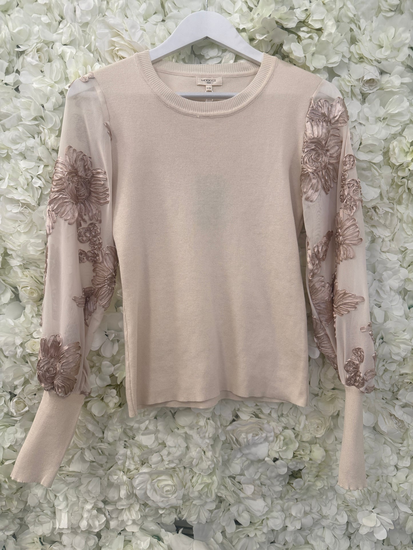 Gorgeous cream jumper with statement sleeves, coco