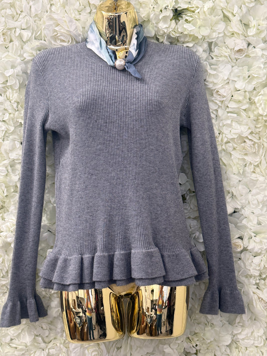 Beautiful jumper with magnetic scarf, Maddie grey