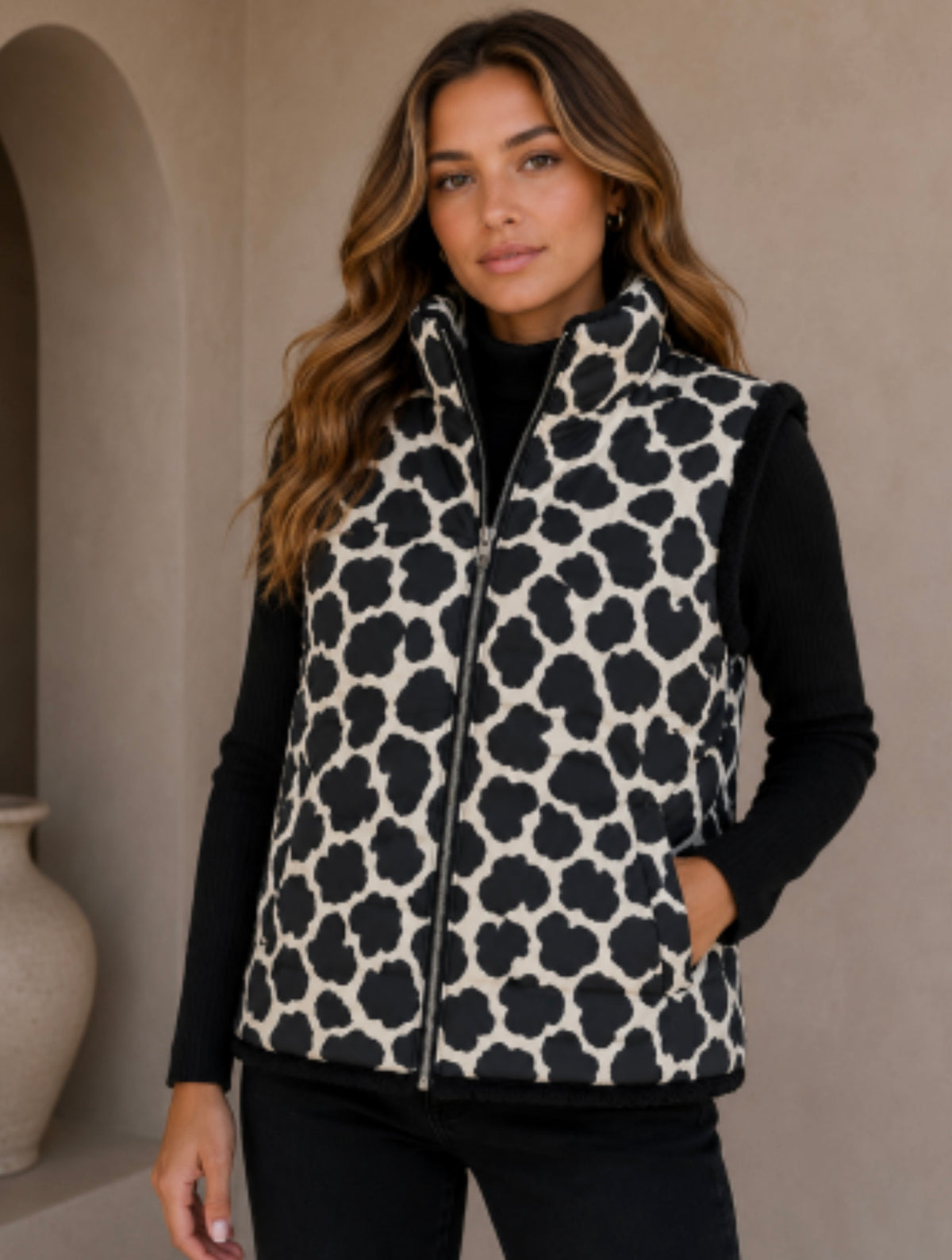 Malissa J collection reversible gilet, Candy