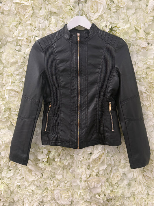 Black Stella Morgan,  faux leather biker jacket,Roxanne