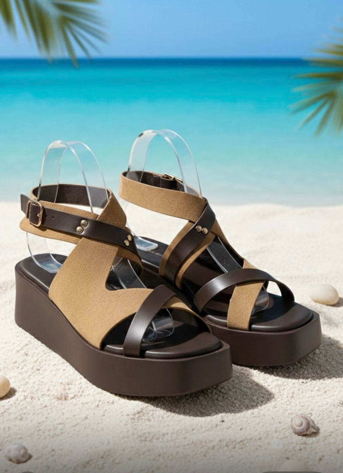 Chunky ankle sandal bluebell