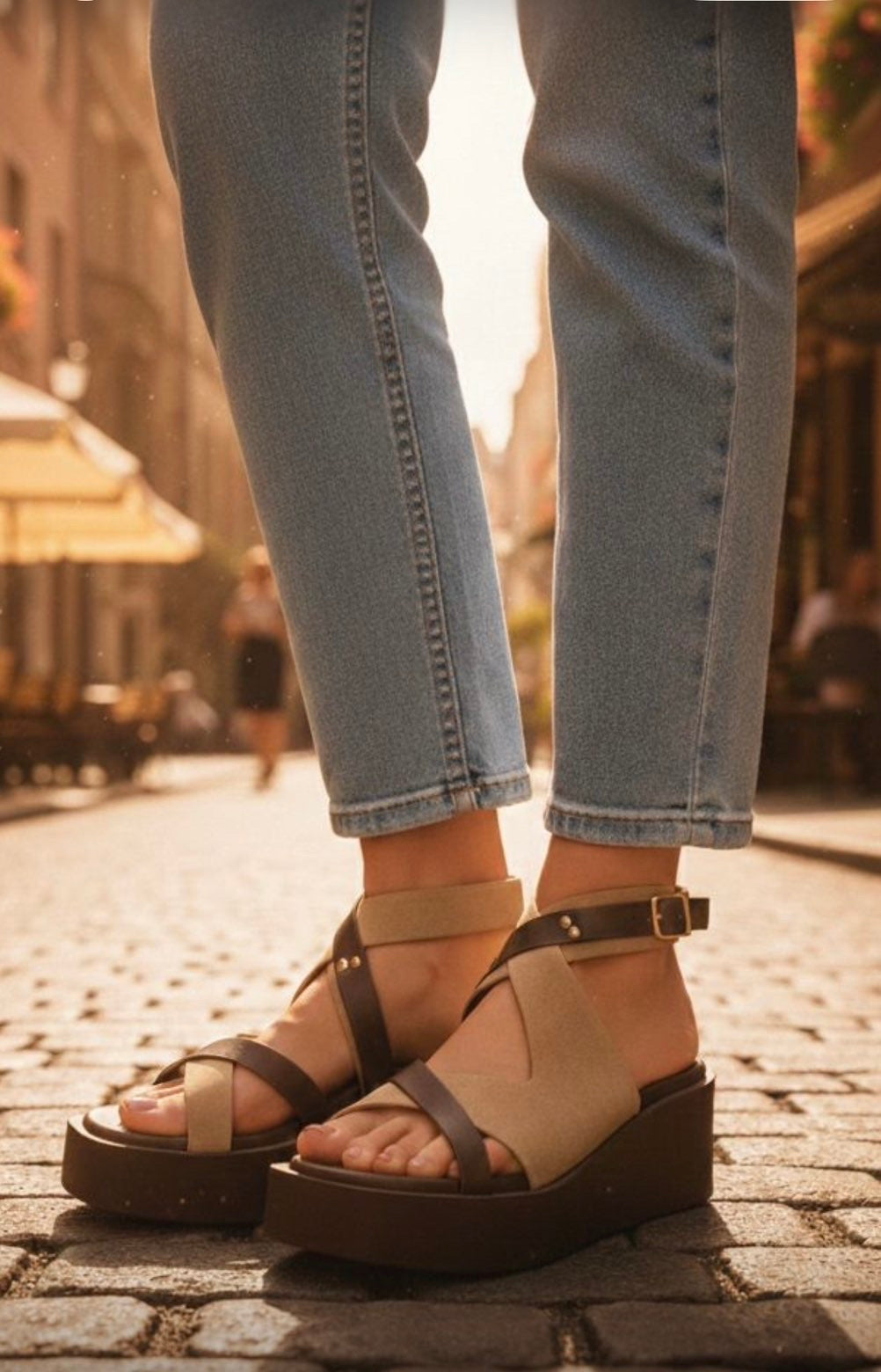 Chunky ankle sandal bluebell