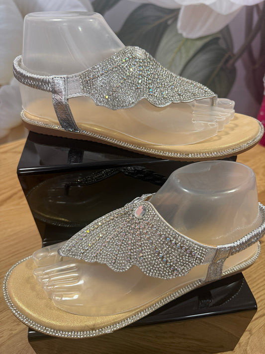 Flat angel wing sandals crocus