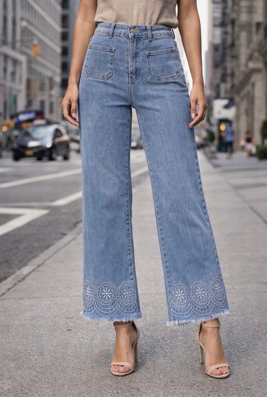 Embroidered jeans naya