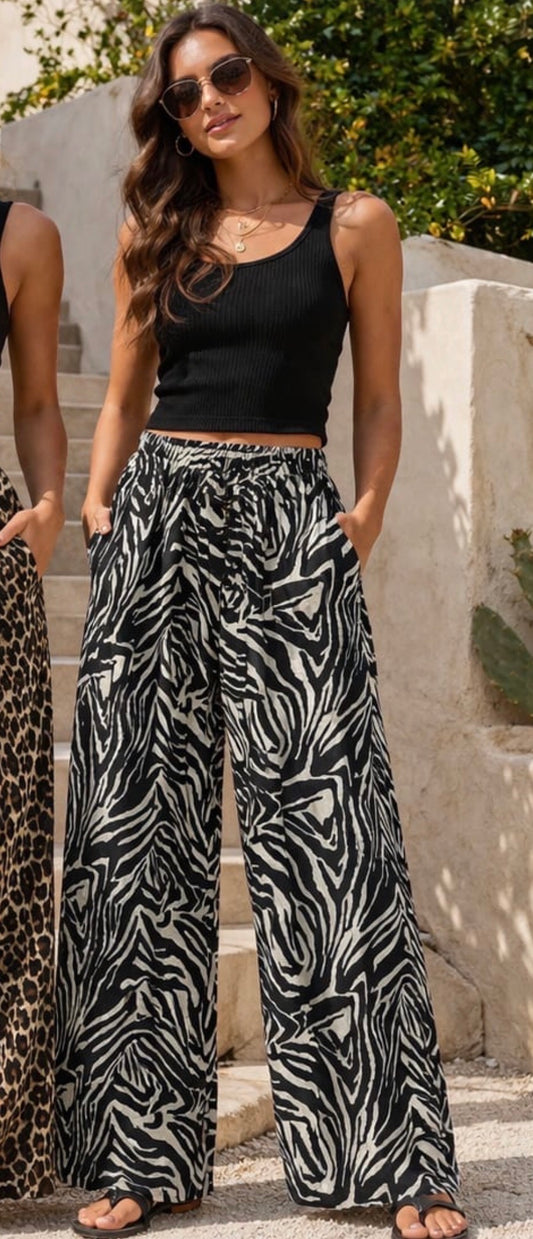 Zebra wide leg trousers zetta